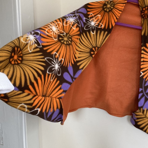 VTG 70s Womens Sweater Fleece Shrug Sz XL Retro Boho Dopamine Dressing Hippie - Picture 4 of 11